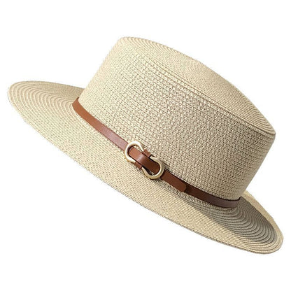 Summer beach hat for women wearing straw hats