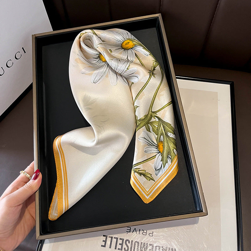 Buy Beige Silk Square Scarf for Women Versatile & Easy to Style