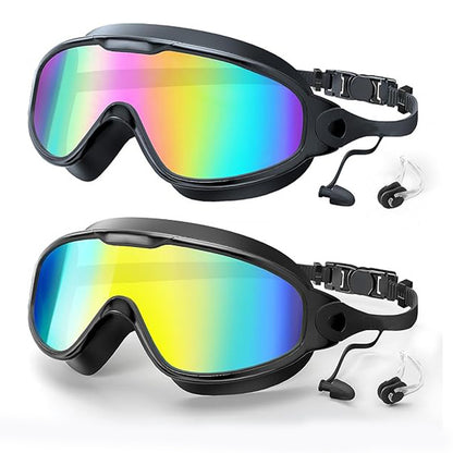 Large Frame Anti Fog Swimming Goggles With Earplugs Uses Now