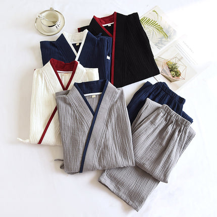 Buy Men’s Kimono Style Pure Cotton Gauze Pajamas Set