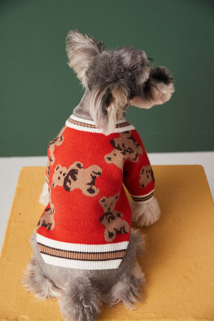 Dog & Cat Sweater – Preppy Style V-Neck Striped Vest for Pets