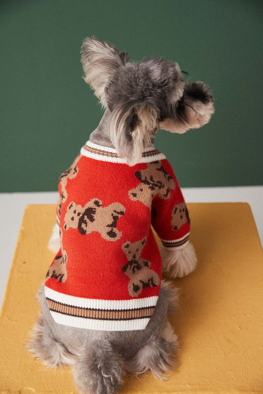 Dog & Cat Sweater – Preppy Style V-Neck Striped Vest for Pets