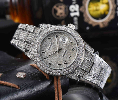 Buy Men’s All-Diamond Stainless Steel Quartz Watch Luxury