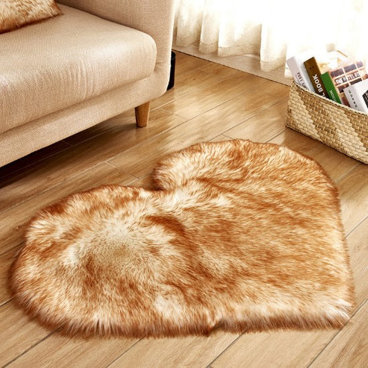 Buy Plush Heart Shaped Carpet – Fluffy Non-Slip Floor & Sofa Mat