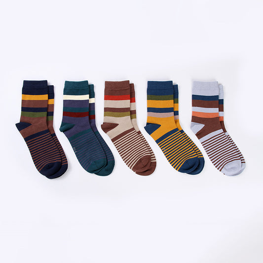 Buy Mens Cotton Over-the-Knee Socks with Colorful Stripes Winter