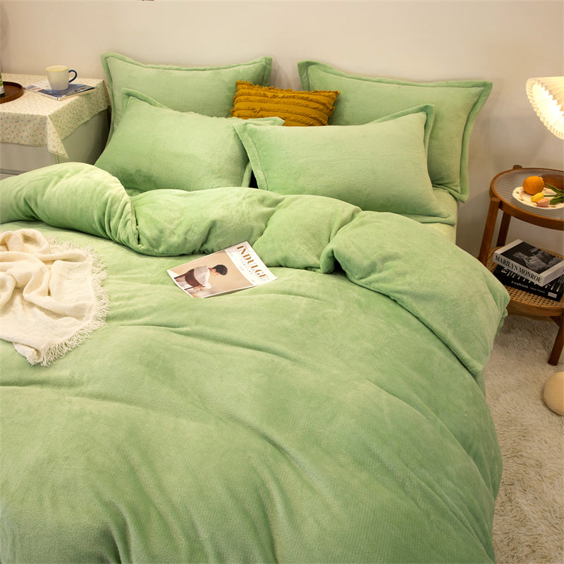 Plush Fleece Duvet Cover Set – Double-Sided Warm Bedding