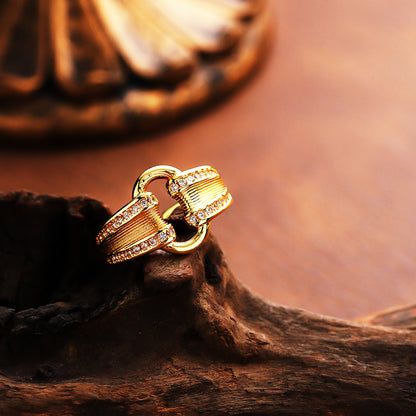 Light Luxury Baroque Pearl Ring Minimalist Adjustable Band