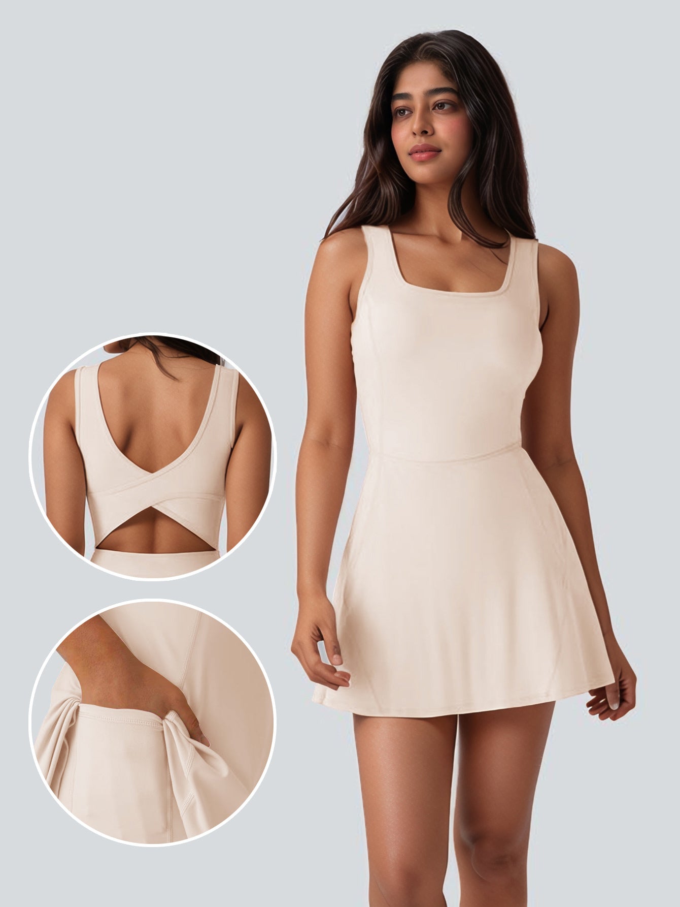 Sports Cross Halter Tennis Dress for Active Daily Comfort