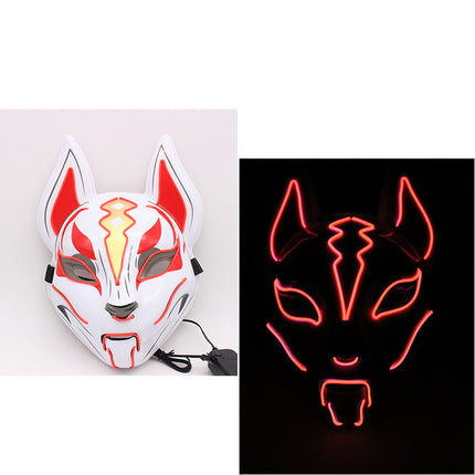 Glowing Cat Face Mask for Women Demon Slayer Cosplay & Party