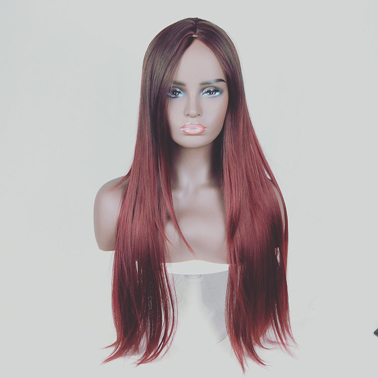 Long Straight Fashion Gradient Fake Hair Stylish Hair Extension