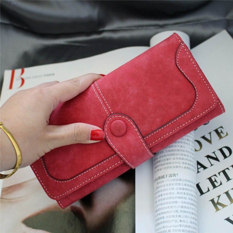 Women’s Matte Long Wallet – Large Capacity Stylish Clutch