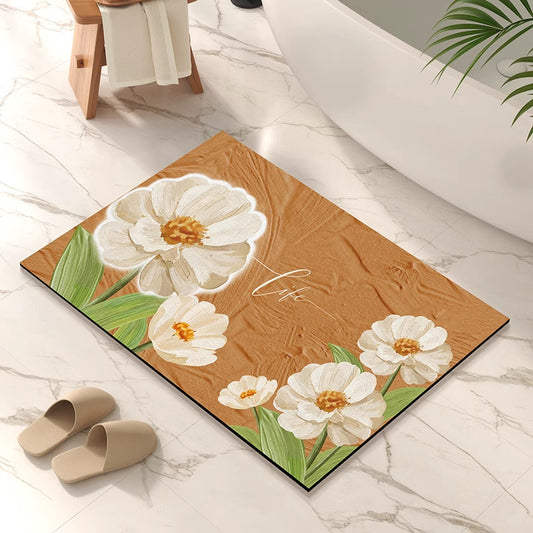 Diatomaceous Earth Bath Mat for Quick-Dry Bathroom Comfort
