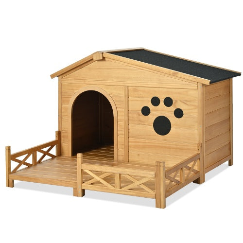 48 Wooden Dog House Outdoor Medium with Water-Resistant Roof