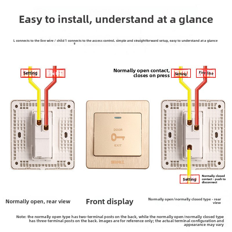 86 Type Wall Mounted Access Control Switch Panel