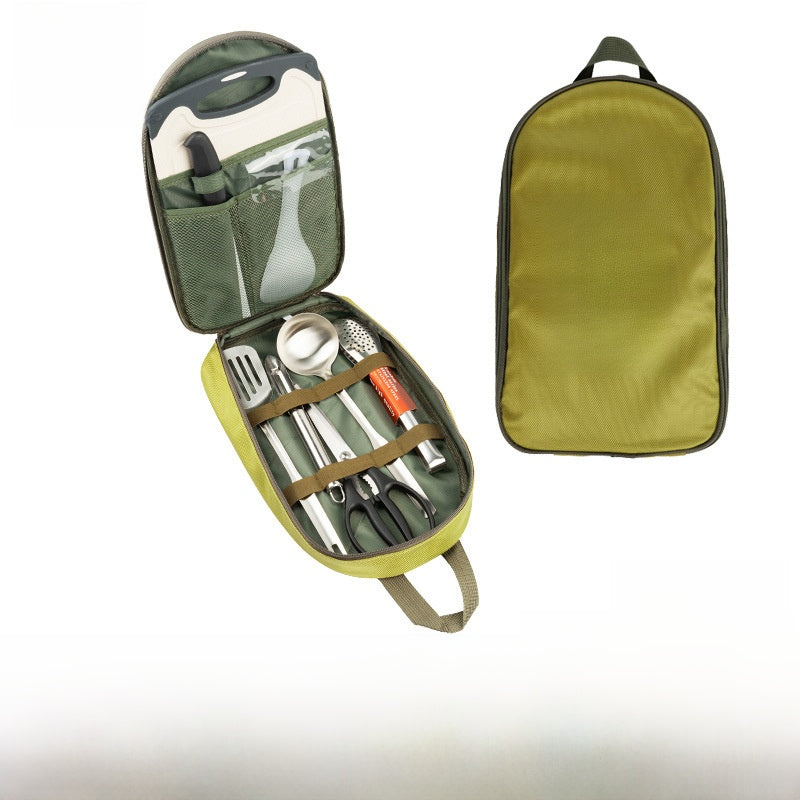 Outdoor Stainless Steel Camping Cookware Set Portable Kit