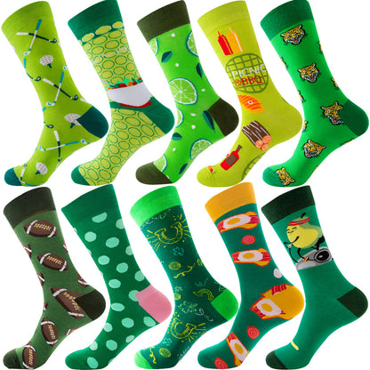 Men’s Autumn Diamond Patterned Socks Christmas Fruit Patterns