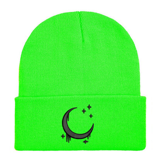 Embroidered Knitted Hat With Moon & Stars – Autumn Winter