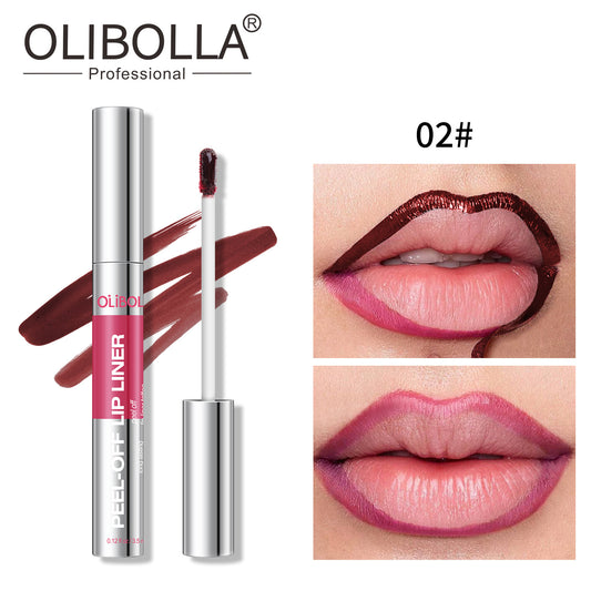 Peel-Off Matte Lip Gloss and Liner Set for Long-Lasting Color
