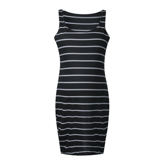 Striped Maternity Dress Versatile Vest Dress Expecting Mothers