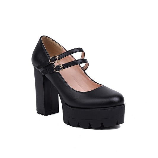 Womens Chunky High-Heeled Shoes in Plus Sizes Online