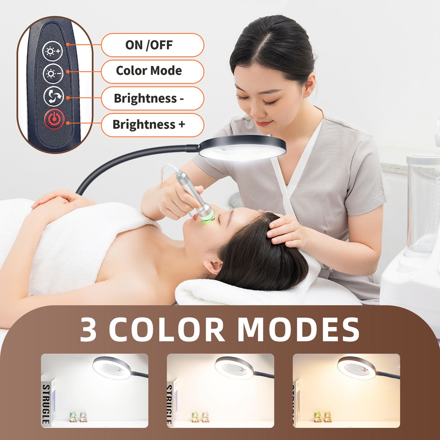 Magnifying Floor Lamp with LED Light for Home and Craft Use