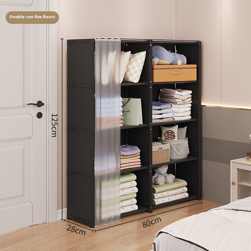 Dust-Proof Wardrobe Small Household Storage Cabinet for Home