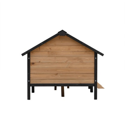 Outdoor Large Cabin Style Wooden Kennel With Porch for Dogs