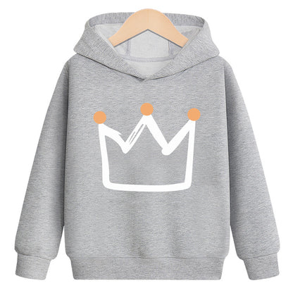 Buy Crown Hooded Plus Velvet Sweatshirt – Stylish Warm Hoodie
