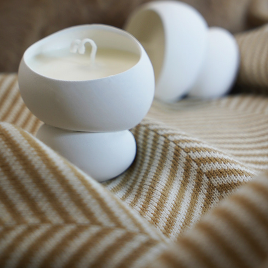 Stacked Stone Scented Candles for Creative Indoor Decor