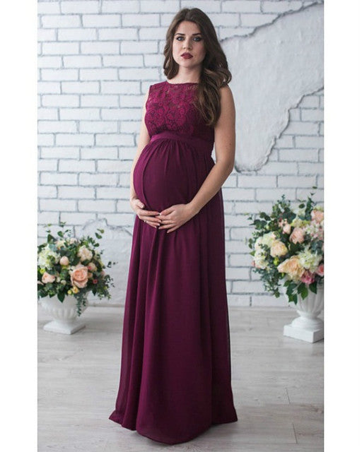 Buy Lace Sleeveless Maternity Dress Elegant & Comfortable Style
