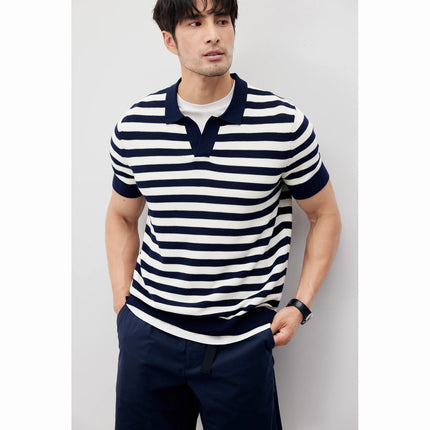 Buy Men’s Ice Silk V-Neck Shirt – Slim Fit Summer Wear