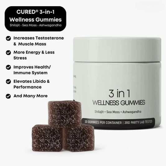 Cured 3-in-1 Shilajit Gummies for Men Energy and Vitality
