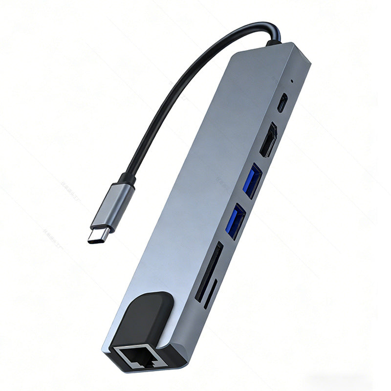 8-in-1 Type-C Docking Station with HDMI Ethernet PD Charging