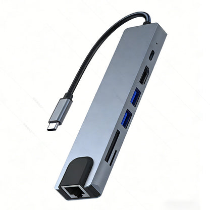8-in-1 Type-C Docking Station with HDMI Ethernet PD Charging