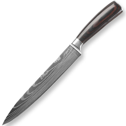 8-inch chef's knife with a colored wooden handle
