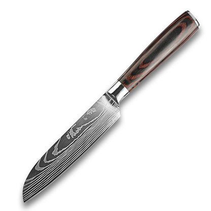 8-inch chef's knife with a colored wooden handle