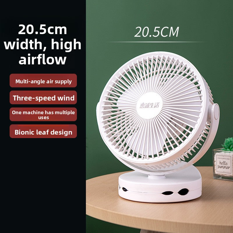 8 Inch USB Rechargeable Clip-On Desk Fan with Night Light