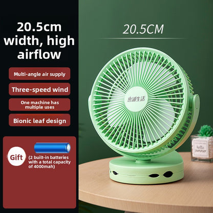 8 Inch USB Rechargeable Clip-On Desk Fan with Night Light