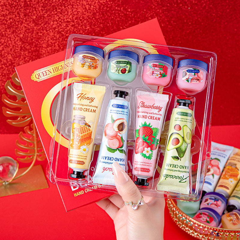 8-piece lip mask and hand cream set