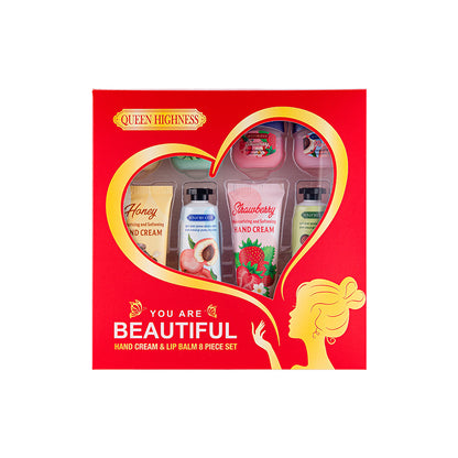 8-piece lip mask and hand cream set