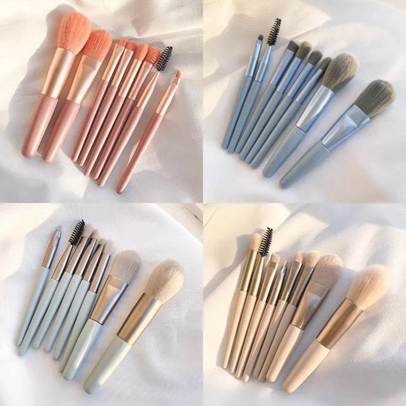 8-Piece Portable Makeup Brush Set