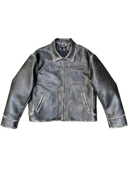Buy Eco-Friendly Handcrafted Distressed PU Leather Jacket for Women