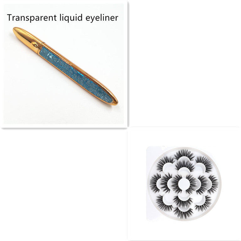 False Eyelashes with Self-Adhesive Eyeliner Multicolor Set
