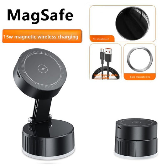 Magnetic Phone Holder With Rotation Charging Car Mount Gear