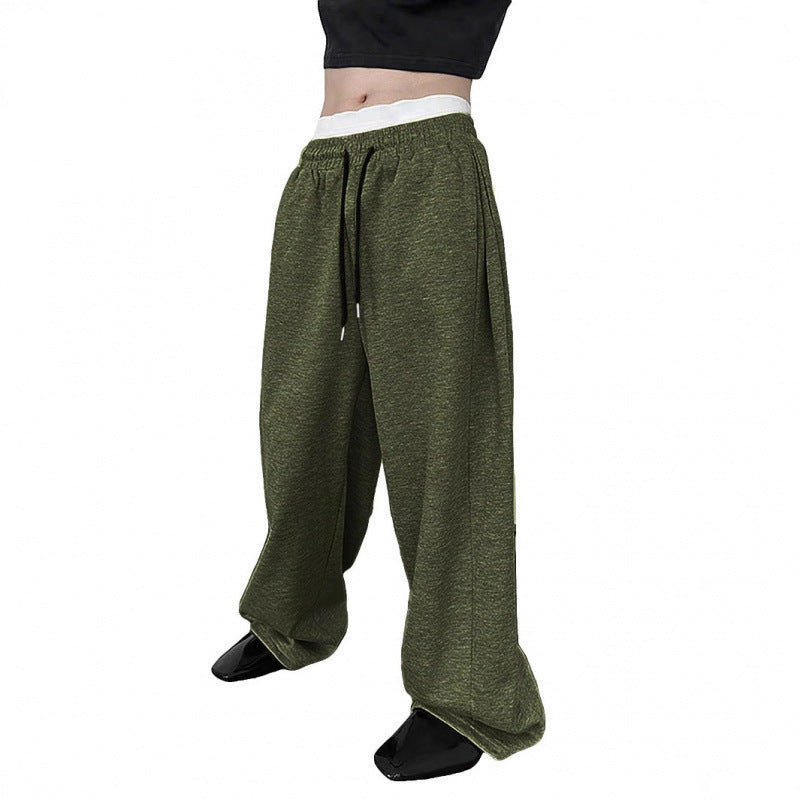Buy Men’s Drawstring Waist Wide-Leg Loose Pants for Comfort