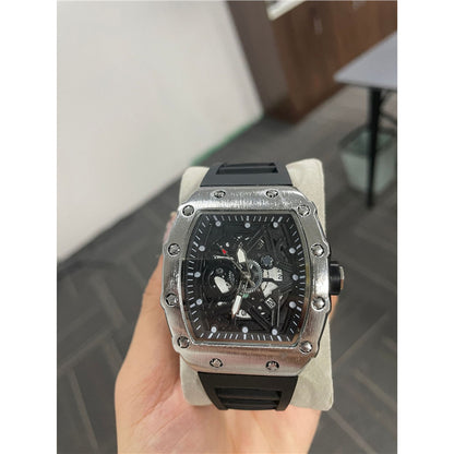 Cylindrical Men’s Watch with Luminous Quartz Movement for Men