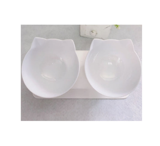 Cat Double Bowl – Ergonomic Food Bowl for Neck Protection
