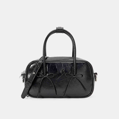 Red Bow Baguette Bag for Feminine Chic Daily Styling US Use