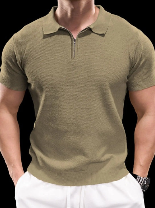 Flex Knit Active Knitted Zip Polo Global swanky 2