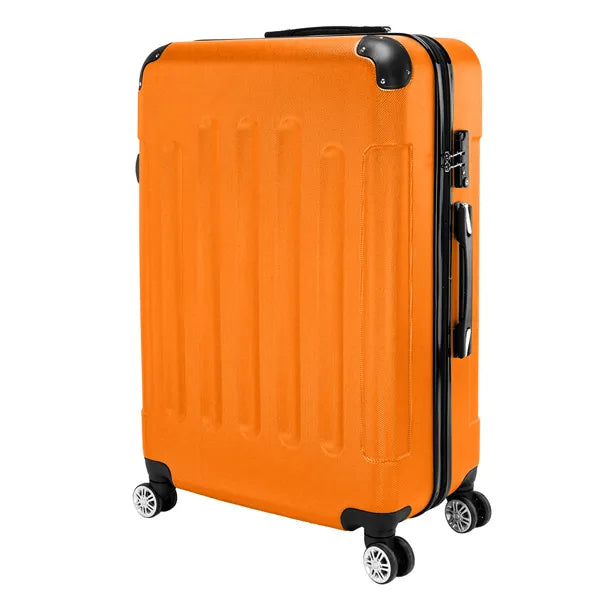 Portable 3-in-1 ABS Trolley Case Set in Orange 20inch 24inch